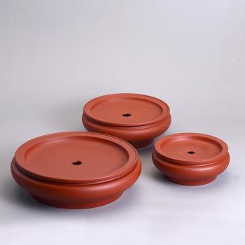 潮州傳統朱泥茶盤工夫茶船手拉朱泥茶盤純手家用壺承幹泡茶海
