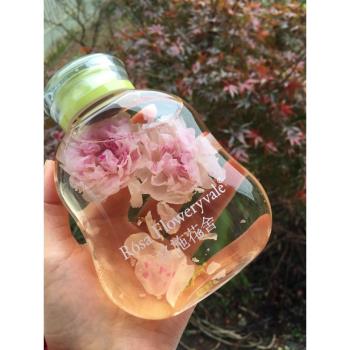 洛施花舍玫瑰花茶高顏值女玻璃ins風便攜扁身設計感小蠻腰葫蘆杯