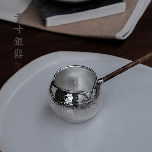 湘竹純銀公道杯純銀999分茶器足銀高端茶具純手工一張打茶道配件|茶壺