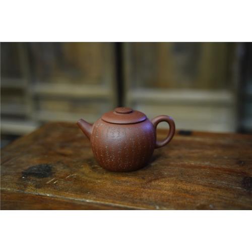 新款紫泥晚清海外回流紫砂壺全手工清代刻心經巨輪珠 古茶道器