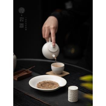 復古陶瓷茶盤家用幹泡臺絲瓜絡養壺墊壺承茶桌隔熱墊紫砂壺託茶承