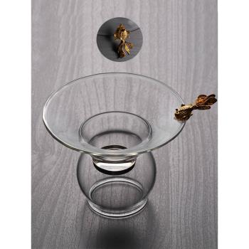 創意耐熱玻璃大號茶漏透明茶濾網茶葉濾網過濾器功夫茶具配件茶濾