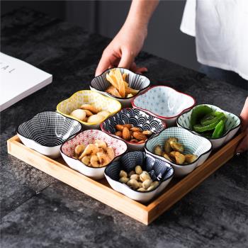 陶瓷小吃拼盤壽司盤零食盤九宮分格果盤日式創意火鍋餐具早餐盤