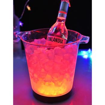 創意led酒吧發光用品透明冰桶塑膠紅酒啤酒雞尾酒香檳桶出酒專用