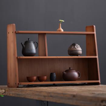 茶具置物架現代家居杯子茶器展示櫃子功夫茶具配件茶道中式收納架