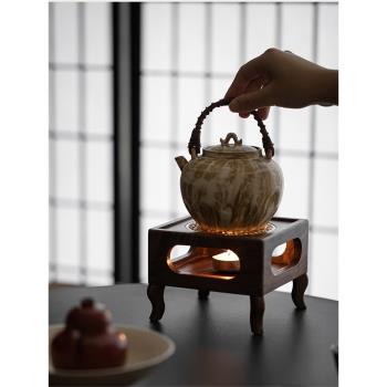 棠頌丨胡桃木溫茶爐蠟燭加熱烤茶爐茶室保溫煮茶器暖茶爐子家用