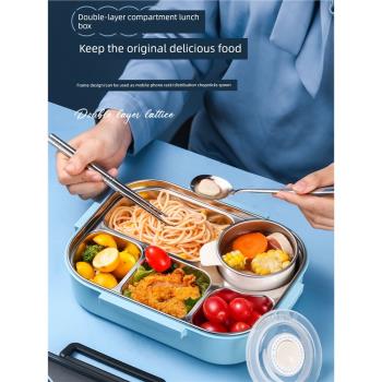 德國保溫飯盒316不銹鋼女上班族小學生分隔型兒童便當盒分格餐盒