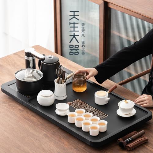 天生大器烏金石茶盤茶具套裝家用客廳辦公會客高端茶臺全自動一體