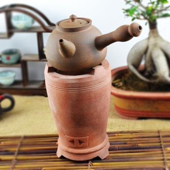 潮州功夫茶傳統手工藝老巖泥紅泥爐碳爐火炭風爐燒水爐橄欖碳配爐
