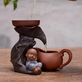 創意茶漏紫砂功夫小和尚葫蘆茶濾網陶瓷茶具配件泡茶器懶人濾茶器