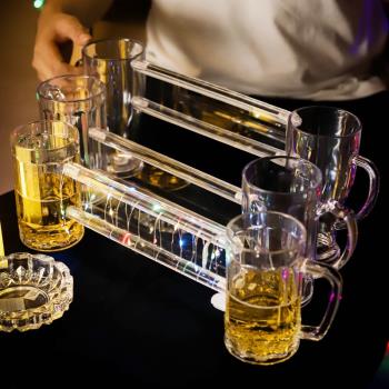 同歸於盡啤酒杯防摔創意兄弟杯連體扎啤杯塑膠酒吧網紅個性雙人杯