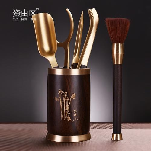 茶道六君子套裝茶刀茶針茶勺茶夾子茶鏟茶匙功夫茶具配件泡茶工具