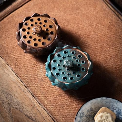 蓮臺香爐 陶瓷蓮蓬盤香爐沉香薰爐檀香安神家用室內茶道香道擺件