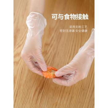 一次性PVC手套加厚乳膠食品級專用磨餐飲烘焙加厚耐磨透明防護套