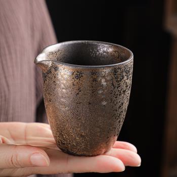 粗陶公道杯茶漏帶茶濾網套裝日式復古陶瓷功夫茶具茶海勻杯分茶器