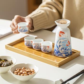 中式復古家用酒壺酒杯套裝老式白酒瓶酒杯仿古陶瓷酒具古風分酒器