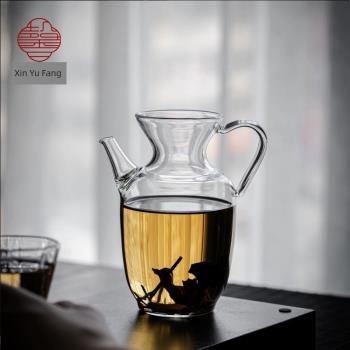 日式仿宋家用泡綠茶執壺玻璃公道杯耐熱分茶器茶具透明泡茶醒酒壺