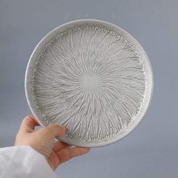 日式復古手工粗陶點心盤菜盤家用個性陶瓷平盤深盤ins西餐盤飯盤
