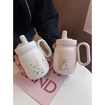 陶瓷內膽茶水分離保溫杯大容量女生高顏值吸管杯便攜咖啡隨行水杯