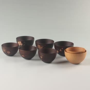 日韓餐具精品環保櫻花樹葉碗竹木