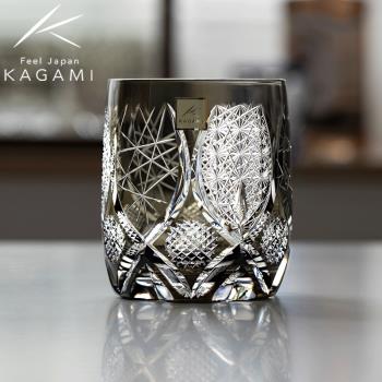 日本進口KAGAMI江戶切子根本達也手作閃光洛克杯水晶玻璃威士忌杯