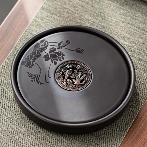 秦藝電木壺承干泡臺紫砂壺養壺墊家用辦公壺托功夫茶具儲水泡茶盤