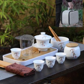 陶瓷教學套組旅行包功夫茶具白瓷