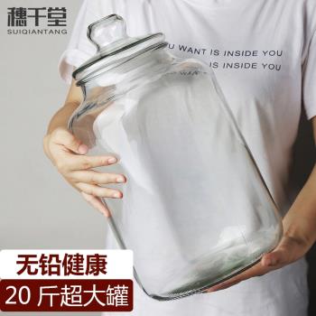 透明玻璃密封罐超大號陳皮茶葉罐儲存罐食品級防潮五穀雜糧收納罐