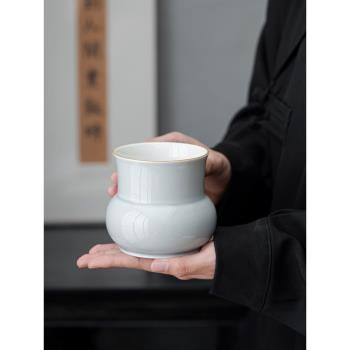 冰灰釉陶瓷茶洗建水茶渣缸高階水洗筆洗廢水桶家用小號茶水盂茶具