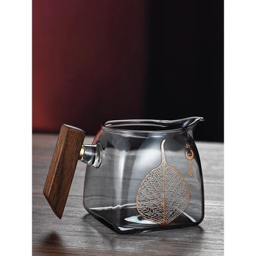 玻璃公道杯茶漏茶濾一體高檔耐熱四方加厚功夫茶具茶海公杯分茶器