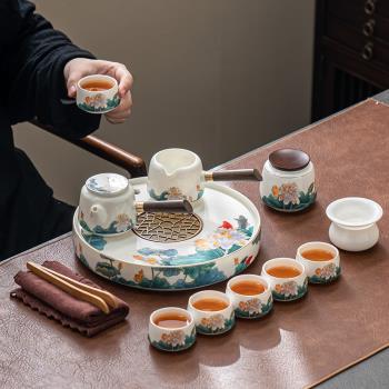 天生大器功夫茶具套裝家用客廳陶瓷幹泡茶盤輕奢現代小套禮盒高階