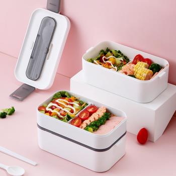 微波爐可加熱飯盒日式塑膠分隔型便當盒多層保溫上班族學生餐盒