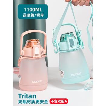 Tritan水壺大肚杯運動水杯男大容量太空杯耐高溫防摔吸管學生水瓶