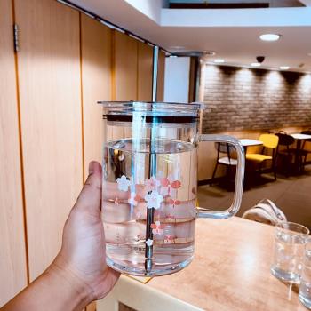 1000ml超大帶把耐熱辦公室玻璃杯