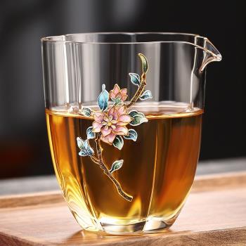 冠發純手工景泰藍玻璃日式公道杯加厚耐熱分茶器茶漏套裝創意高檔