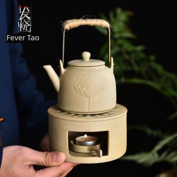 原礦粗陶提樑壺溫茶煮茶爐家用復古功夫茶具日式泡茶器防燙綁繩