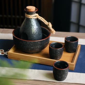 日式清酒酒具套裝家用陶瓷白酒杯仿古分酒器黃酒清酒壺古風小酒盅