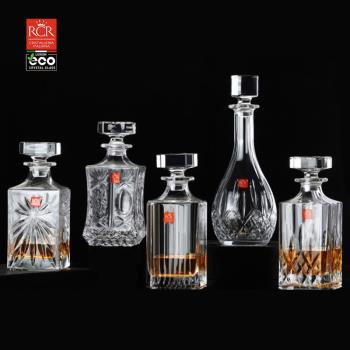 義大利進口RCR威士忌酒樽水晶玻璃酒壺家用裝酒瓶醒酒器洋酒瓶子
