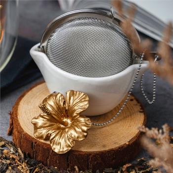 花朵英式金色個性精緻泡茶器創意過濾器不銹鋼茶漏濾茶器可愛高檔