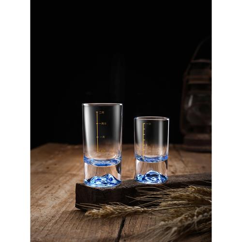 冰山白酒杯套裝一兩二兩杯家用飯店輕奢創意高端水晶玻璃酒具中式