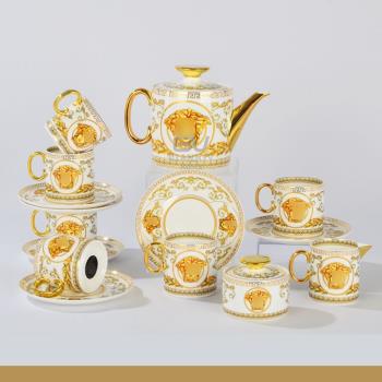 歐式咖啡具V款美杜莎骨瓷茶具英式下午茶陶瓷咖啡杯套裝