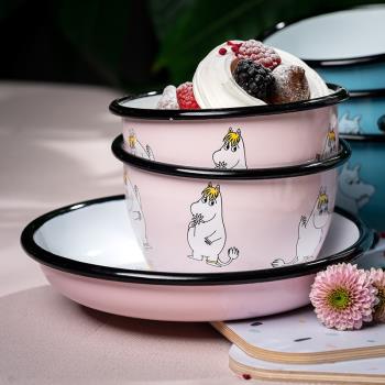 芬蘭muurla搪瓷碗MOOMIN姆明餐具單個碗琺瑯碗湯碗兒童家用飯碗