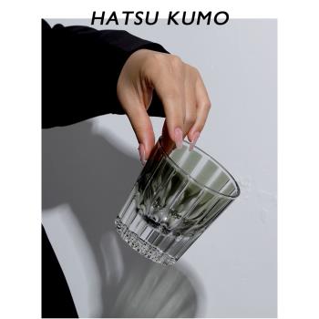 五十度灰水晶星芒杯 日式中古江戶切子威士忌酒杯高階灰杯子ins風