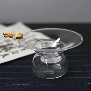 純手工玻璃茶漏 過濾器茶隔 銀魚耐熱功夫茶具配件 大號金魚茶濾