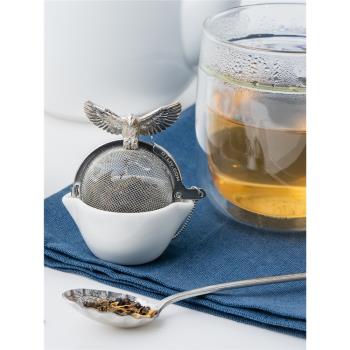 01LIV 鷹英式精緻泡茶球過濾器創意可愛禮物不銹鋼茶漏濾茶器個性