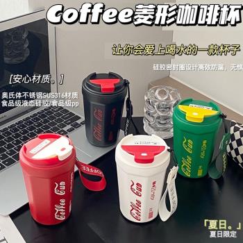 之前捨不得買終於搞到手 高品質不銹鋼雙層真空保溫車載帶蓋咖啡