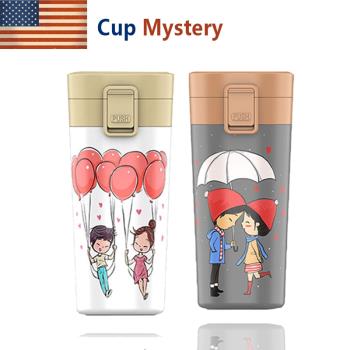 美國CupMystery女ins原宿風簡約手繪便攜桌面保溫保冷咖啡保溫杯