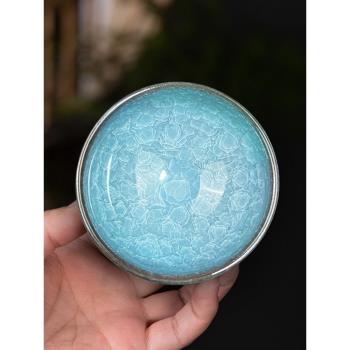 中式冰裂紋主人杯茶盞個人專用品茗杯功夫建盞杯茶陶瓷茶具禮盒裝