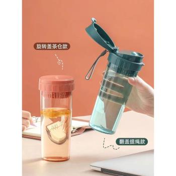 樂扣樂扣塑膠水杯女夏季簡約學生杯子大容量喝水杯便攜泡茶塑料杯