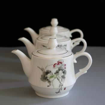 家用陶瓷 茶壺 花茶 早茶 過濾壺 功夫茶具泡茶壺 小號 單壺400ml